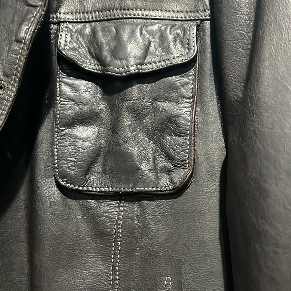 Missani Le Collezioni. Mens brown leather jacket. Size 2x - Picture 4 of 13
